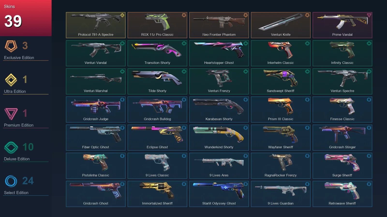 AP | Lv405 | Unranked | 39 Skin | 28 Agent | 121 Buddy — Valorant account
