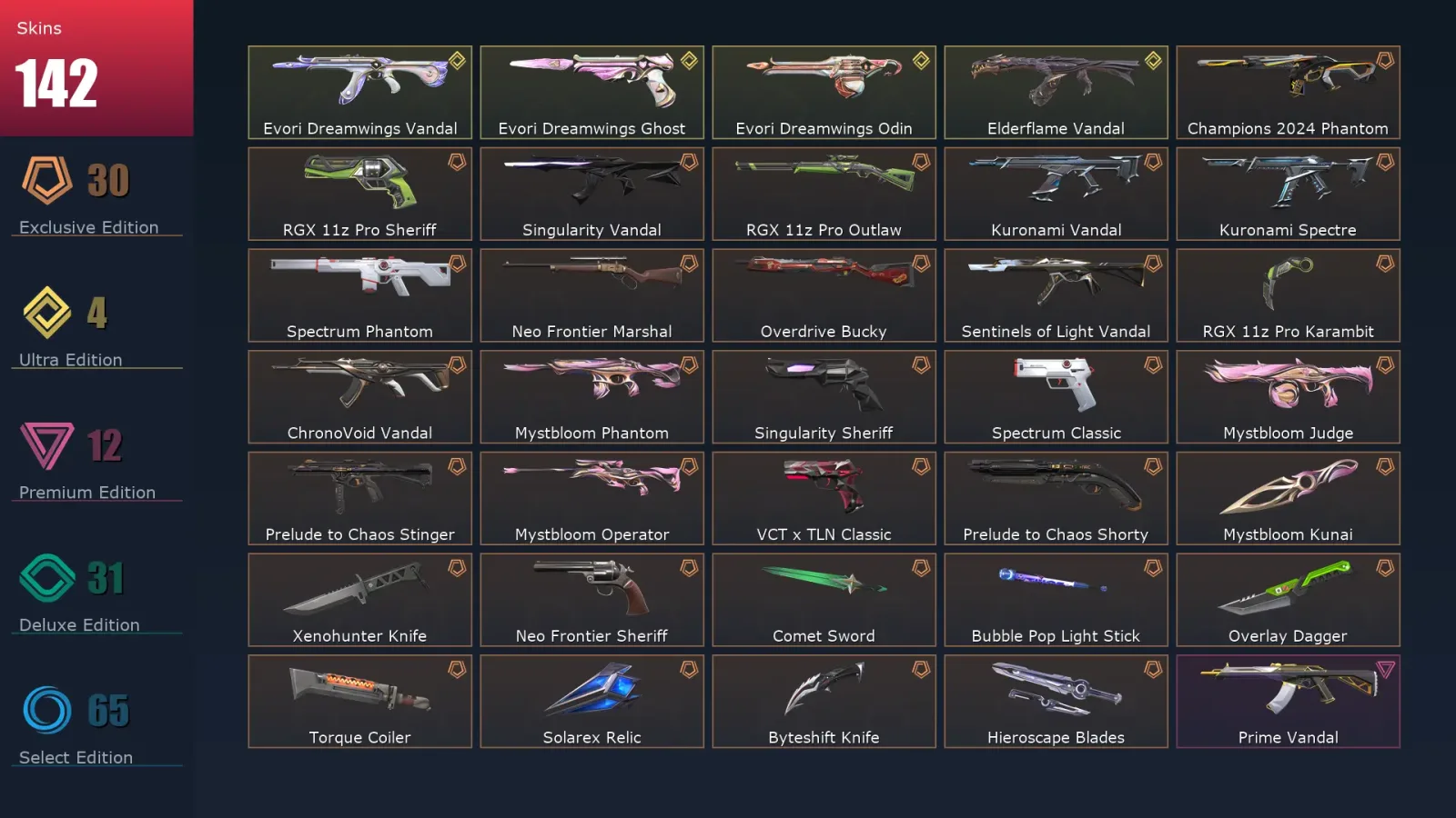 [Valorant] | EU | Level 282 | 28 Agents | 142 Skins — Valorant account