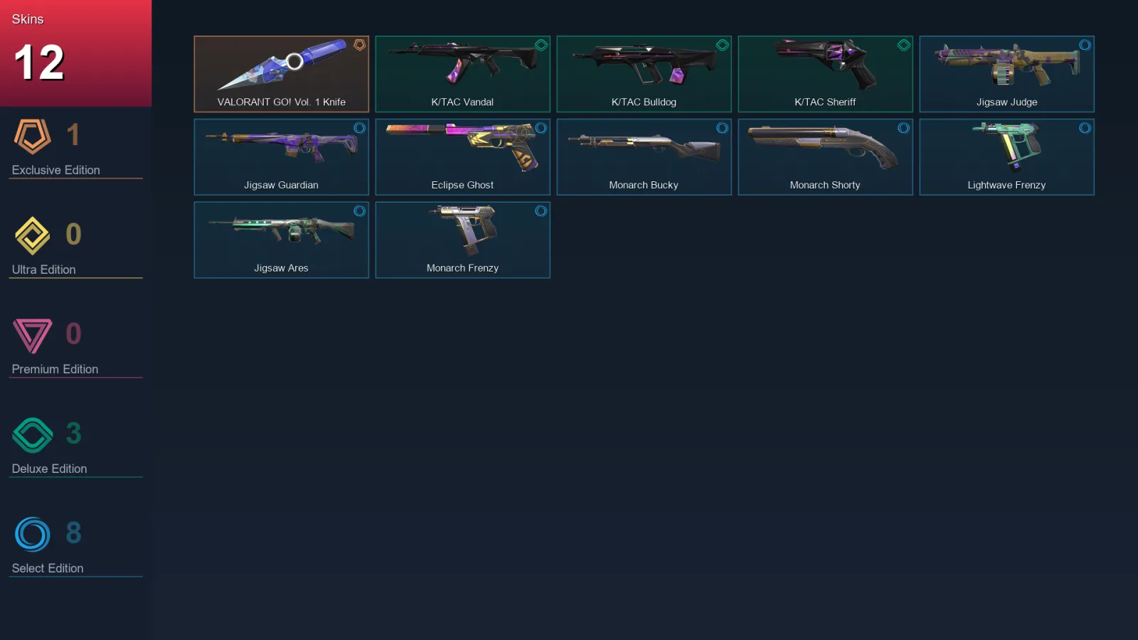 AP | Lv83 | Unranked | 12 Skin | 24 Agent | 49 Buddy