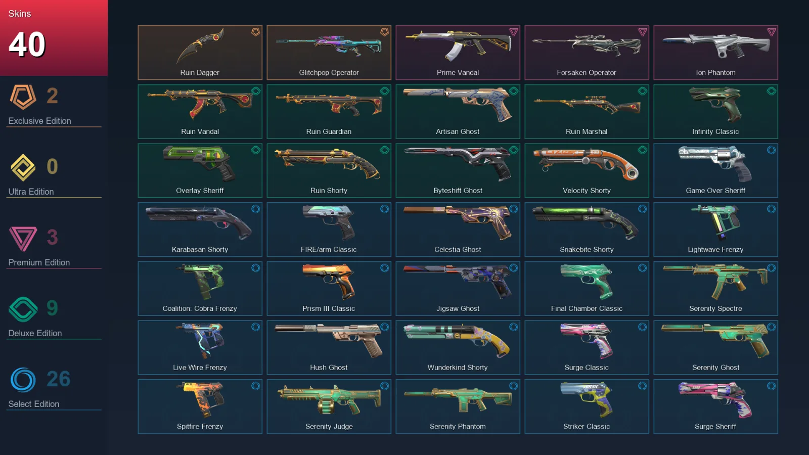 AP | Lv311 | Unranked | 40 Skin | 29 Agent | 141 Buddy