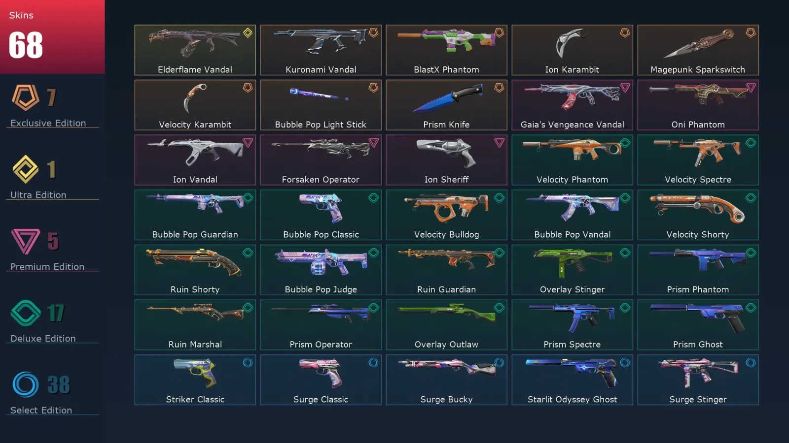 [Valorant] | EU | Level 147 | 26 Agents | 68 Skins — Valorant account