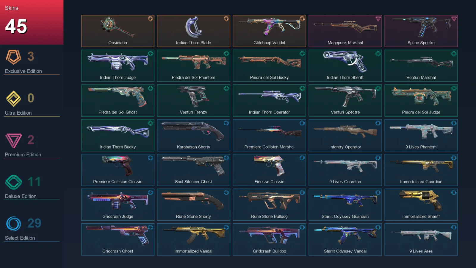 LA | Lv138 | Unranked | 45 Skin | 24 Agent | 55 Buddy