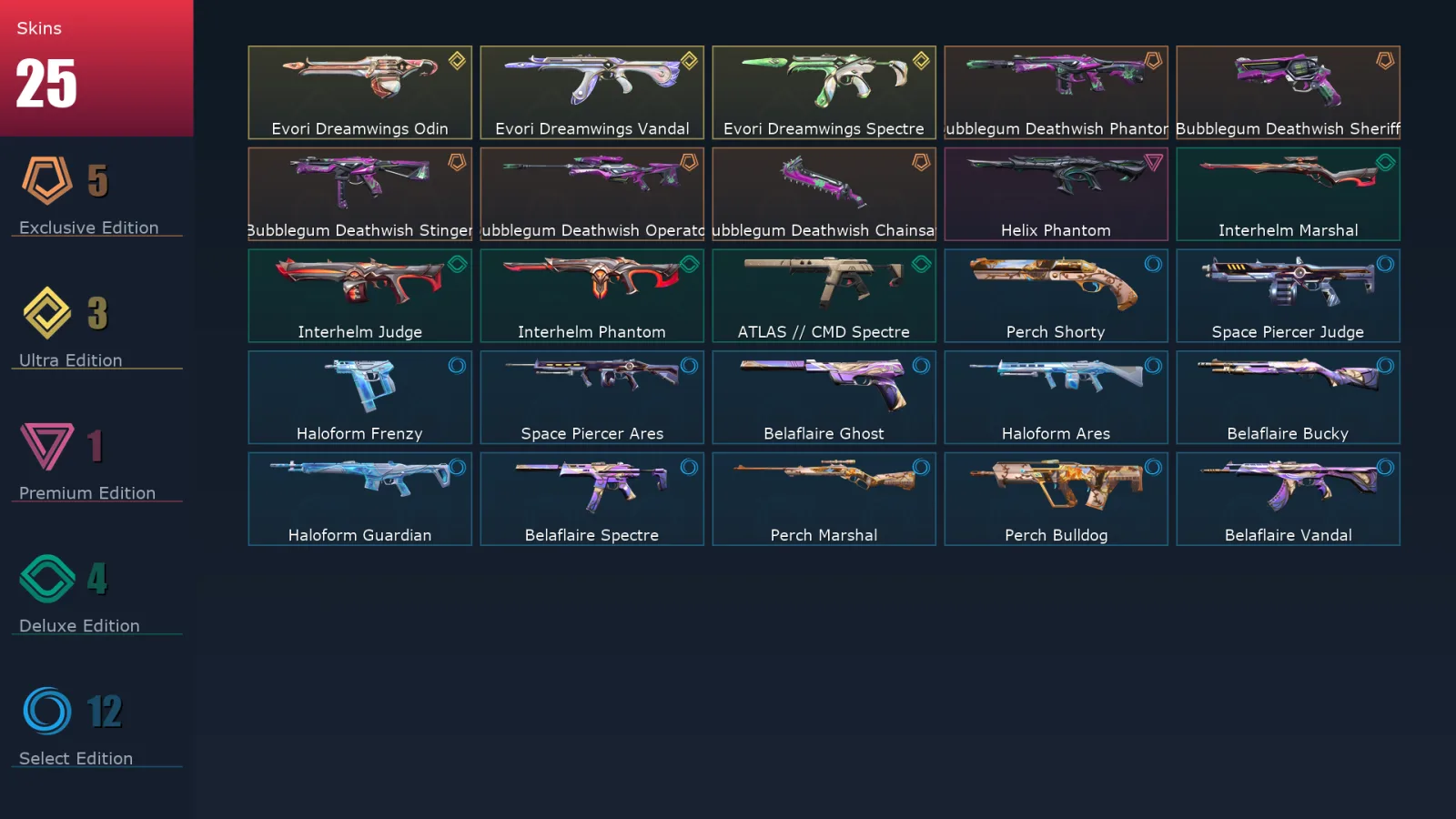 [Valorant] | EU | Level 34 | 14 Agents | 25 Skins