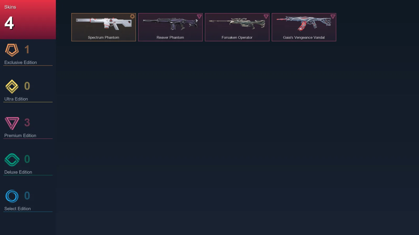 AP | Lv72 | Unranked | 4 Skin | 24 Agent | 31 Buddy