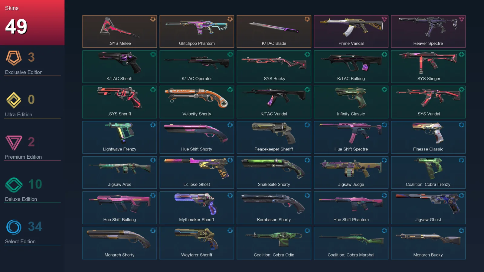 AP | Lv257 | Unranked | 49 Skin | 25 Agent | 122 Buddy — Valorant account