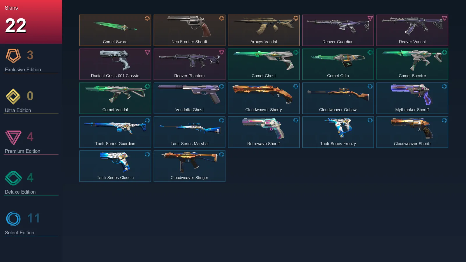 EU | Lv71 | Unranked | 22 Skin | 13 Agent | 42 Buddy