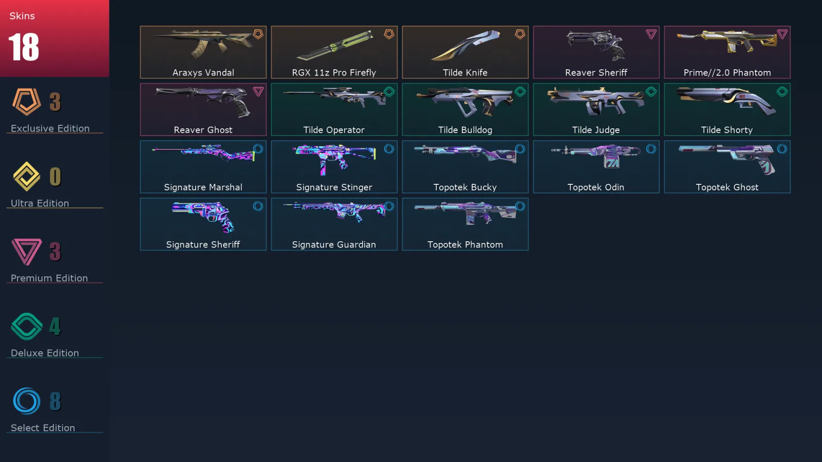[Valorant] | EU | Level 70 | 24 Agents | 18 Skins
