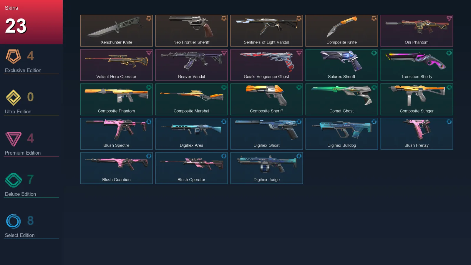 EU | Lv130 | Unranked | 23 Skin | 28 Agent | 62 Buddy