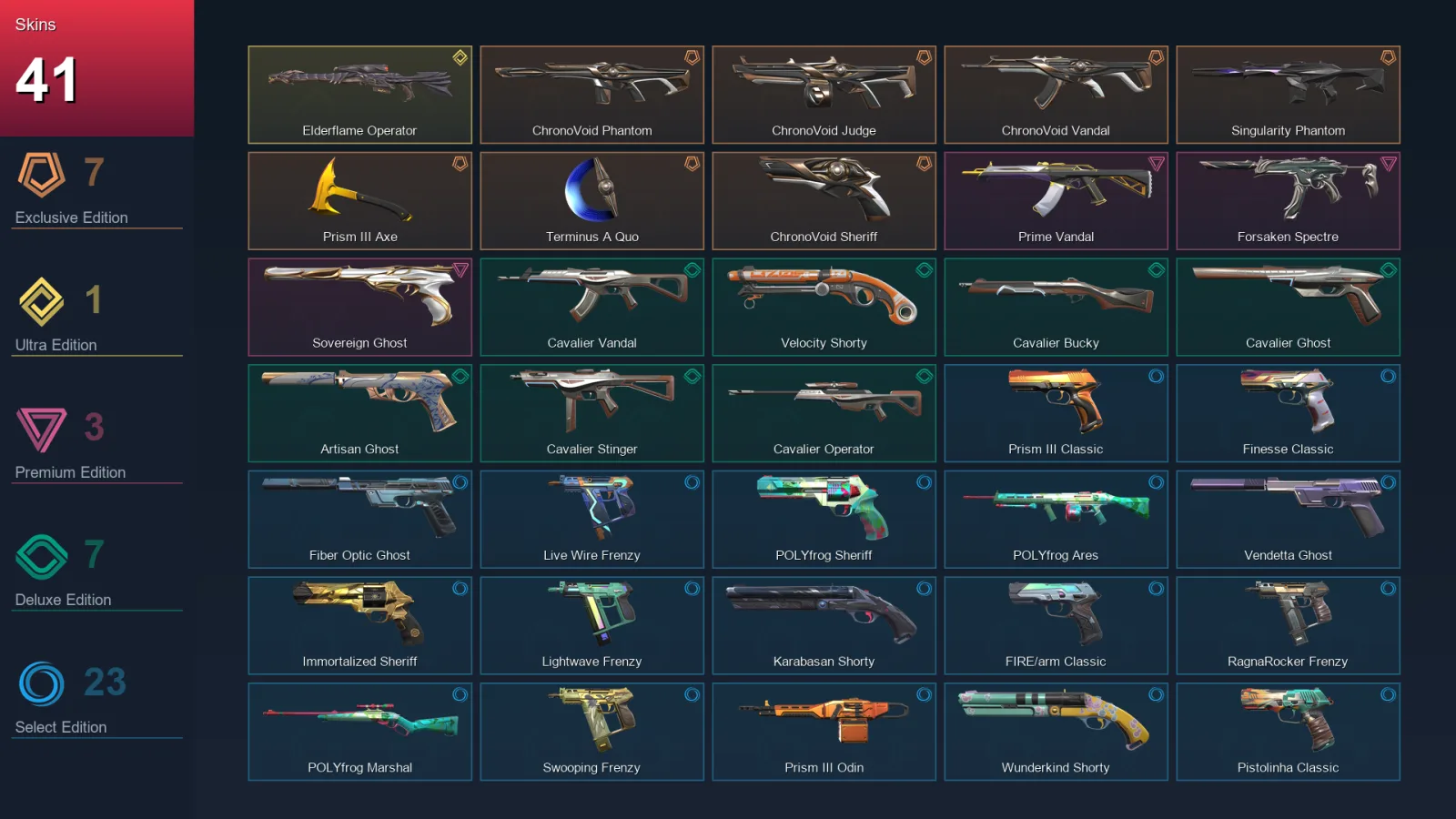 AP | Lv249 | Unranked | 41 Skin | 26 Agent | 98 Buddy