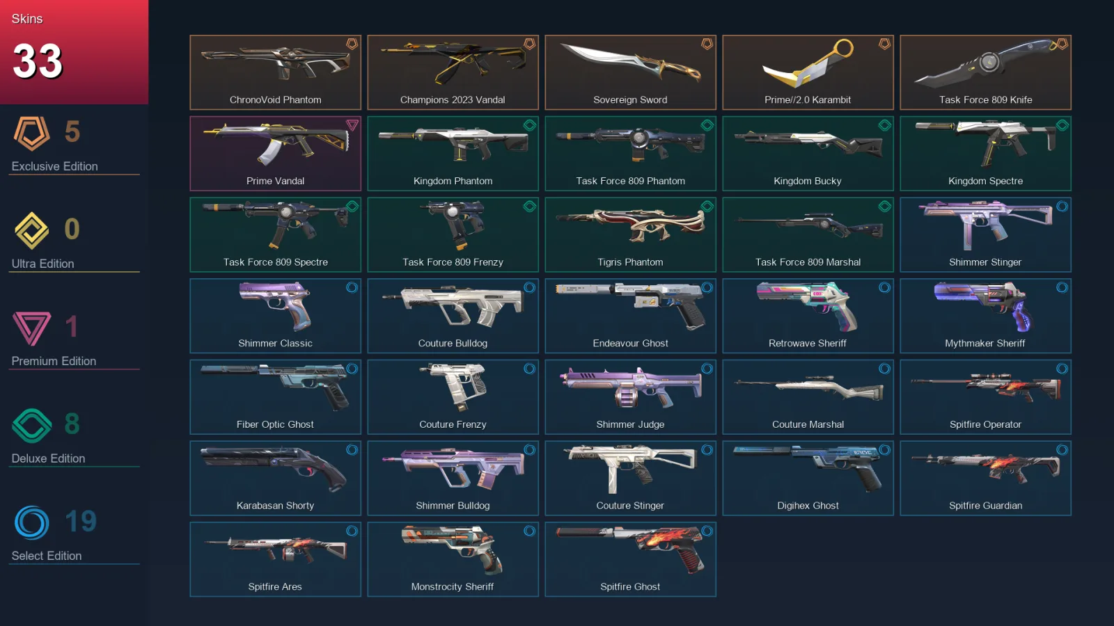 EU | Lv120 | Unranked | 33 Skin | 25 Agent | 66 Buddy