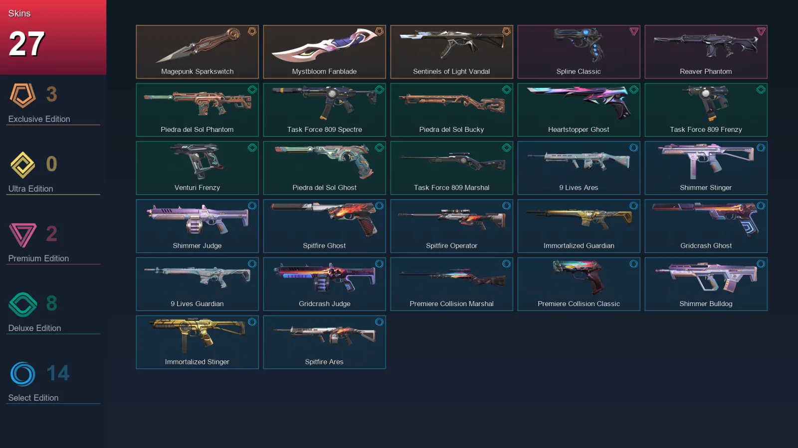 NA | Lv52 | Unranked | 27 Skin | 19 Agent | 35 Buddy