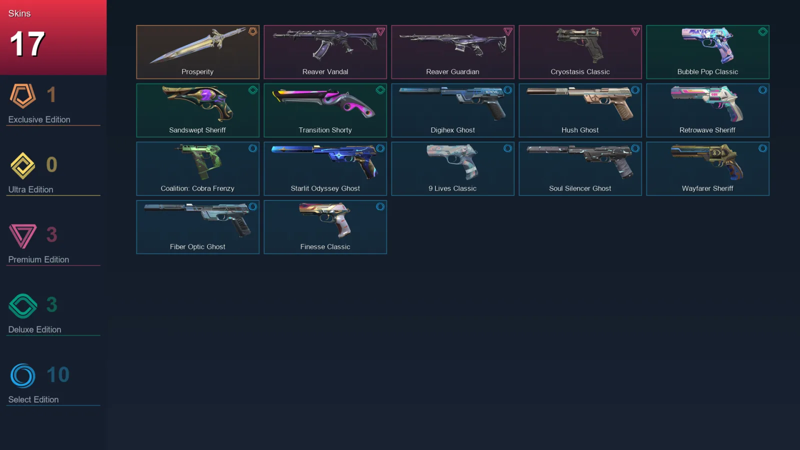 EU | Lv236 | Unranked | 17 Skin | 27 Agent | 74 Buddy — Valorant account