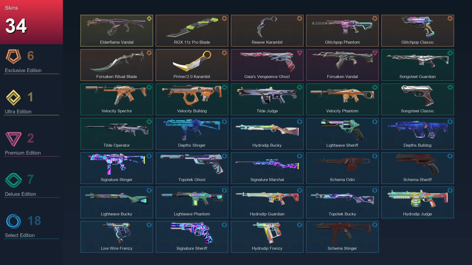 EU | Lv28 | Unranked | 34 Skin | 9 Agent | 26 Buddy