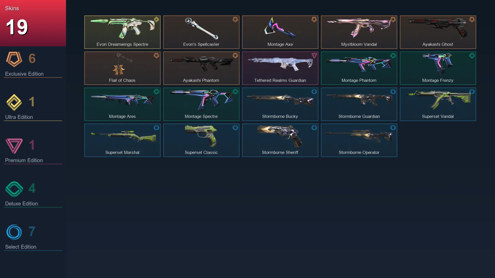 EU | Lv44 | Unranked | 19 Skin | 13 Agent | 15 Buddy — Unranked / Smurf Valorant