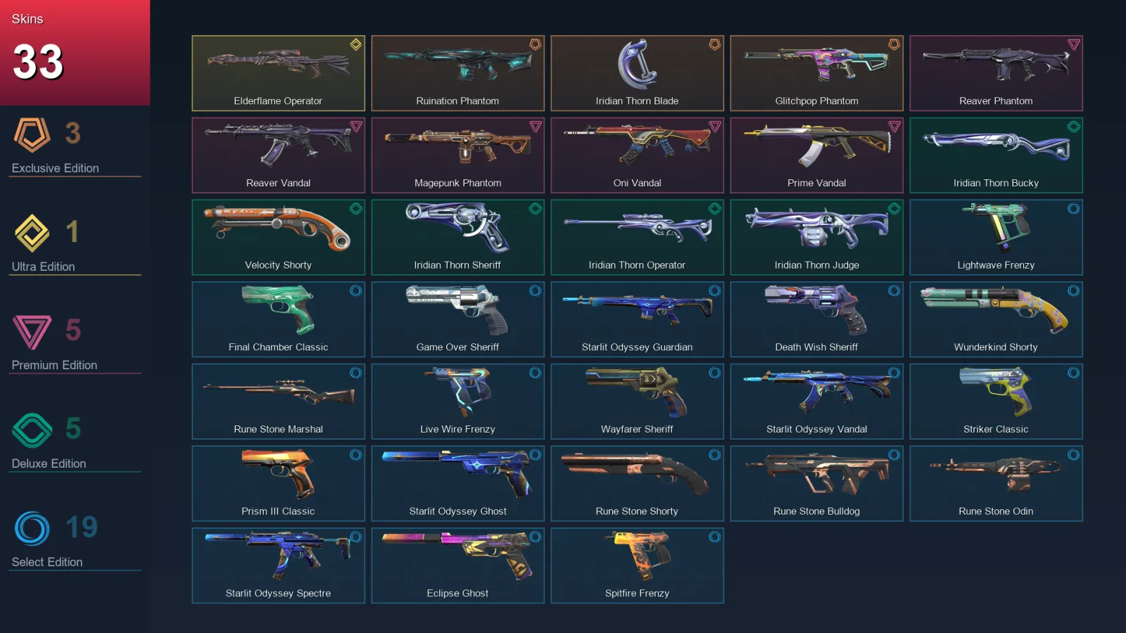 BR | Lv205 | Unranked | 33 Skin | 29 Agent | 89 Buddy — Valorant account