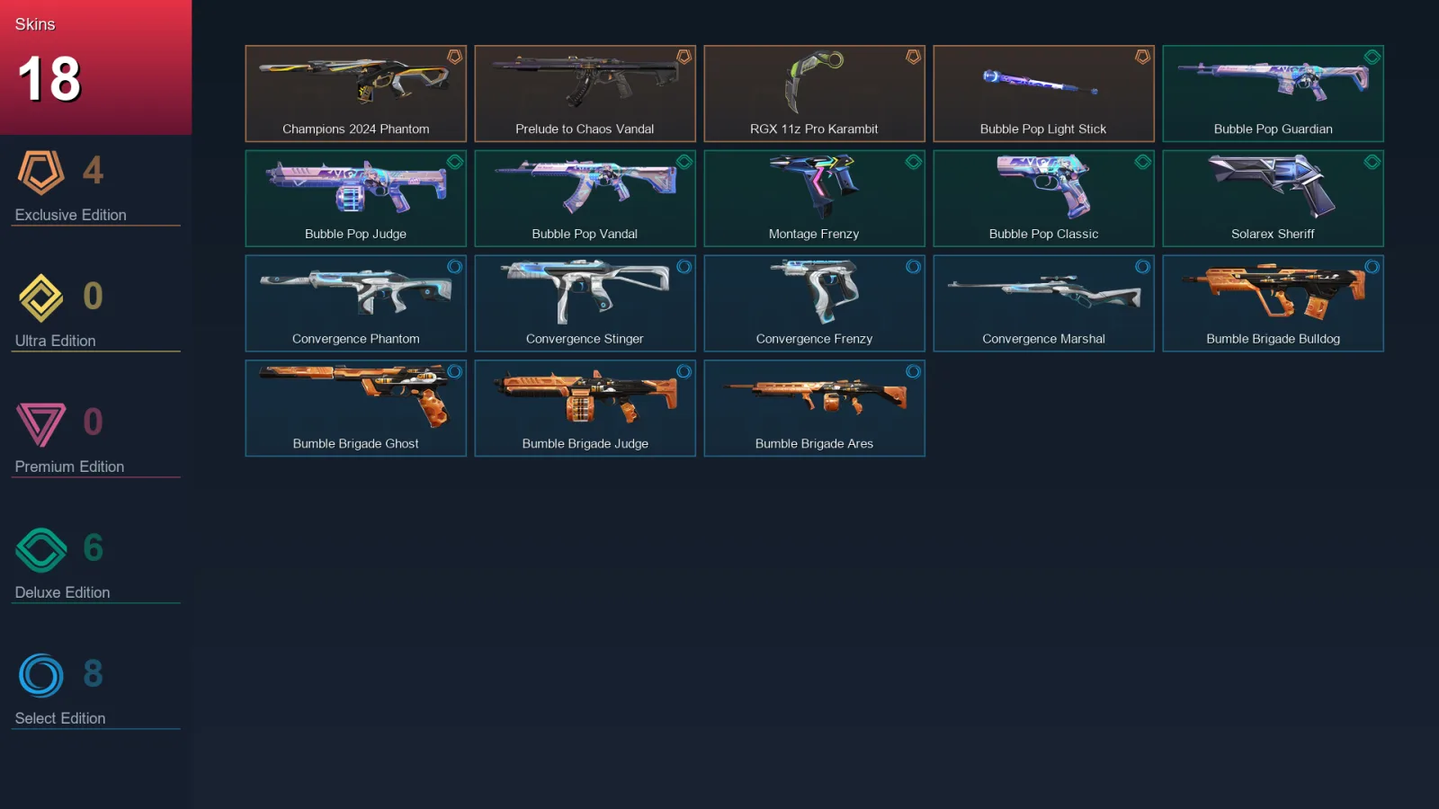 EU | Lv64 | Unranked | 18 Skin | 21 Agent | 33 Buddy — Valorant account