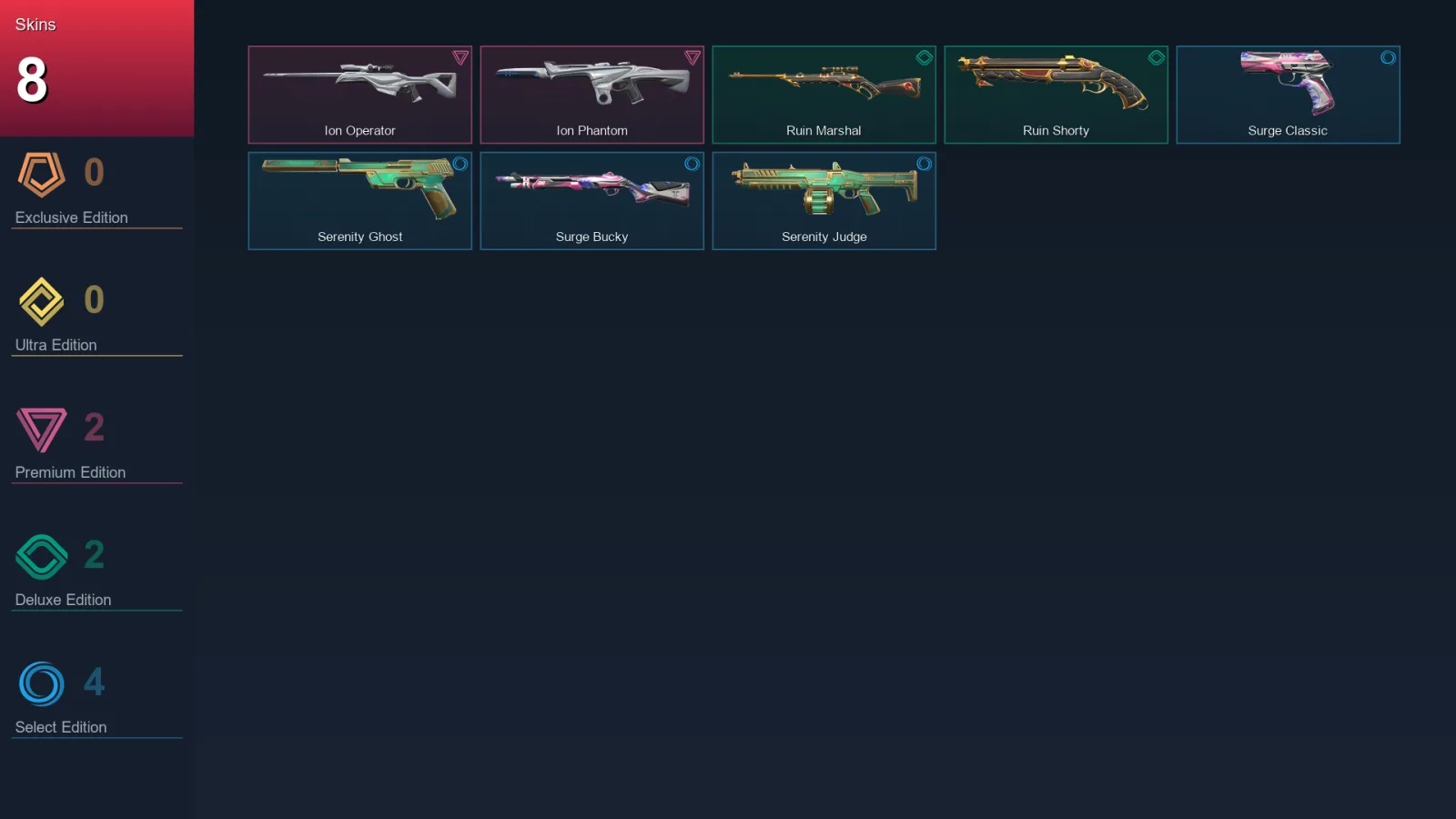 AP | Lv24 | Unranked | 8 Skin | 12 Agent | 18 Buddy