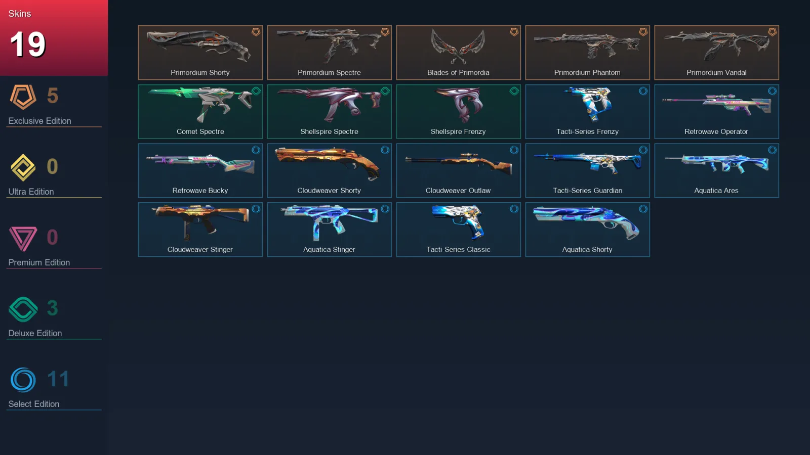 EU | Lv23 | Unranked | 19 Skin | 9 Agent | 11 Buddy