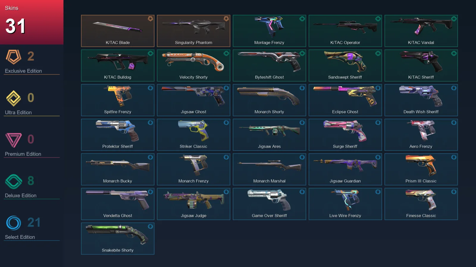 LA | Lv218 | Unranked | 31 Skin | 29 Agent | 81 Buddy