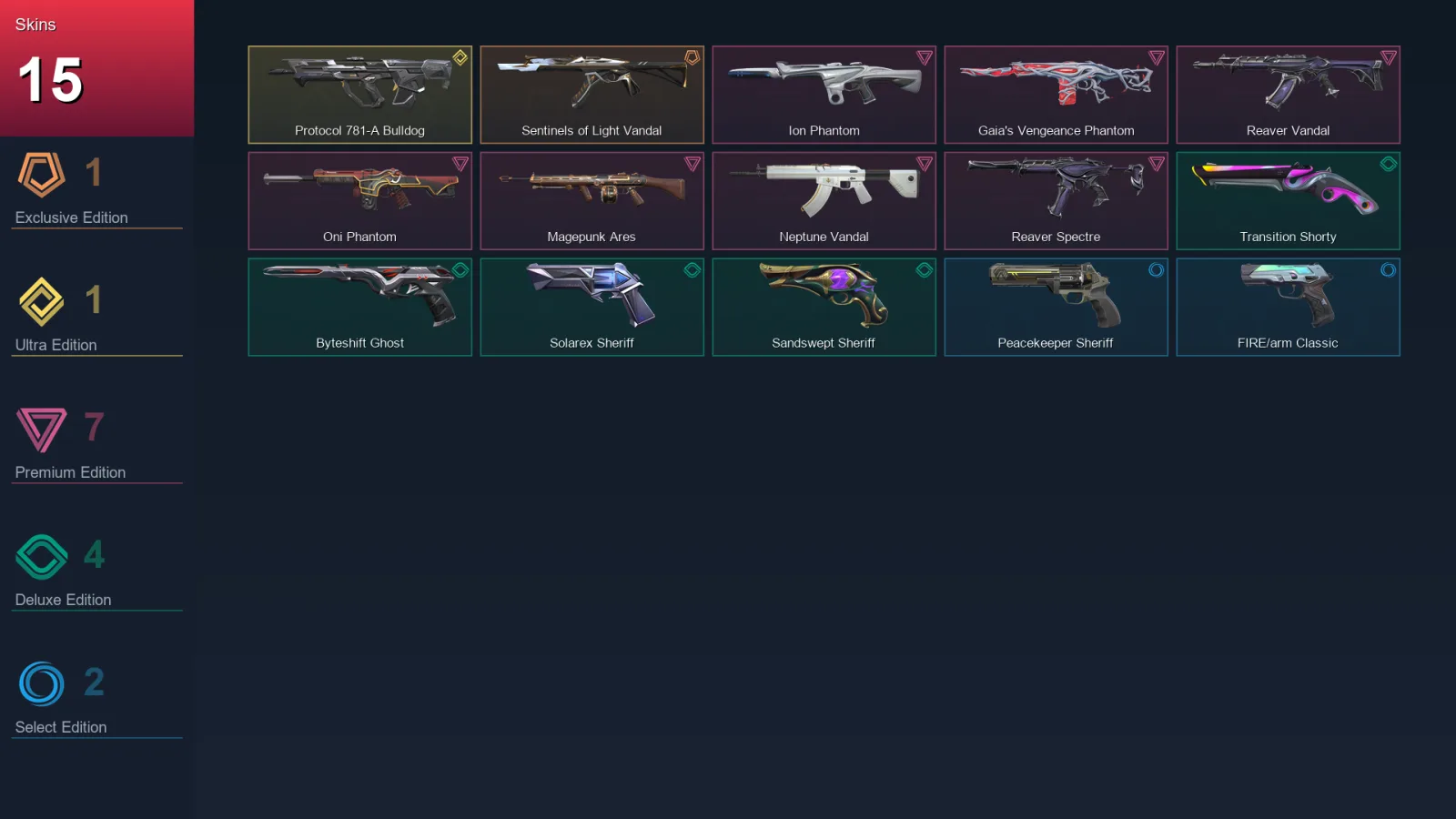 AP | Lv154 | Unranked | 15 Skin | 27 Agent | 61 Buddy
