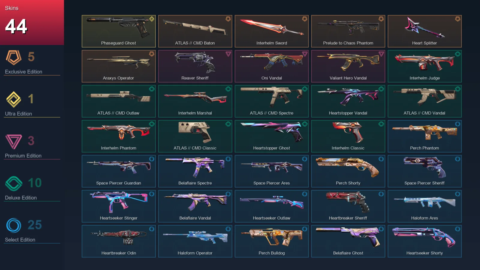 EU | Lv70 | Unranked | 44 Skin | 24 Agent | 43 Buddy
