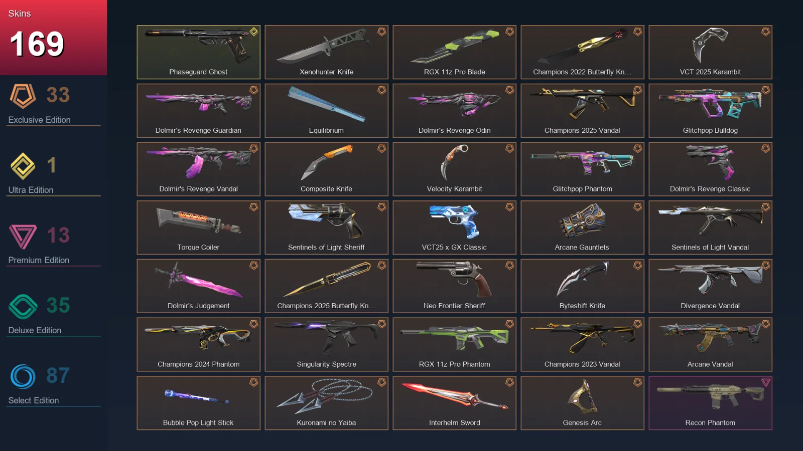 EU | Lv317 | Unranked | 169 Skin | 28 Agent | 174 Buddy