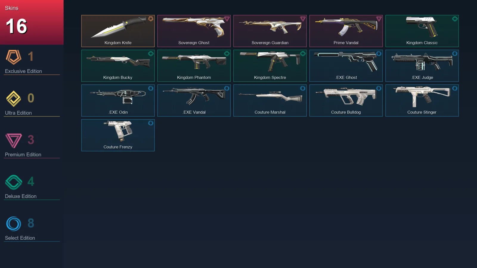 NA | Lv1 | Unranked | 16 Skin | 9 Agent | 17 Buddy — Valorant account