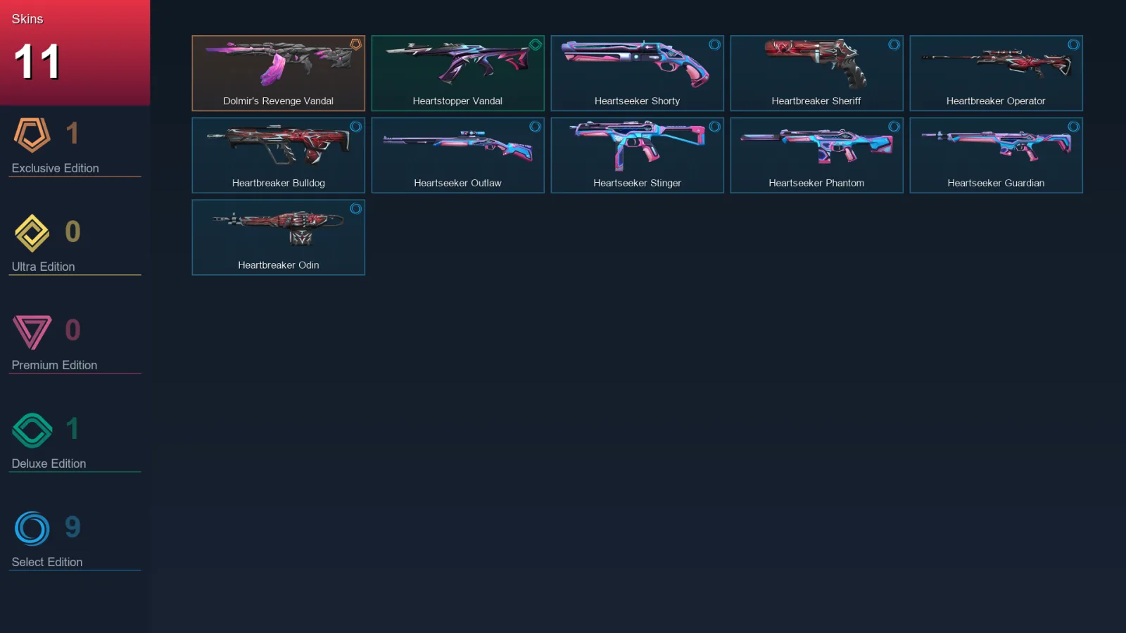 NA | Lv32 | Unranked | 11 Skin | 10 Agent | 13 Buddy
