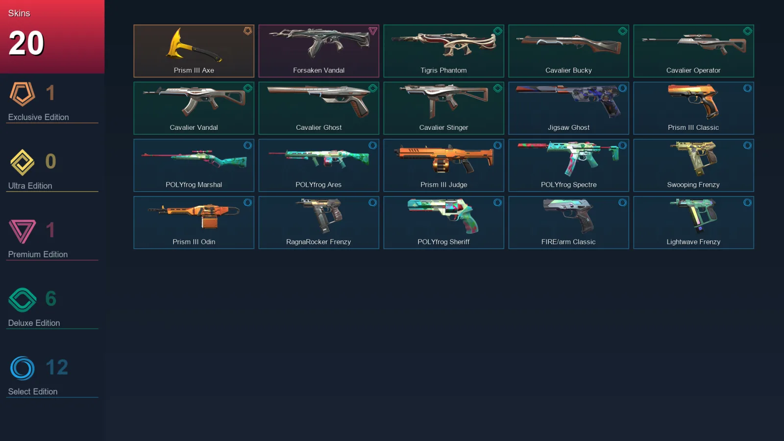 AP | Lv88 | Unranked | 20 Skin | 18 Agent | 43 Buddy