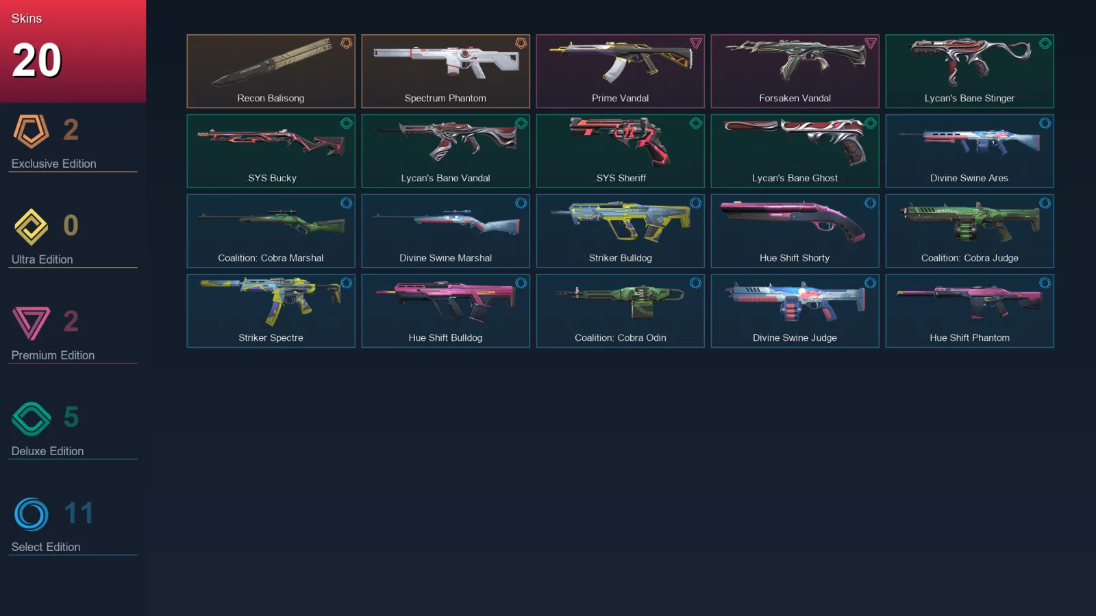 EU | Lv24 | Unranked | 20 Skin | 11 Agent | 17 Buddy