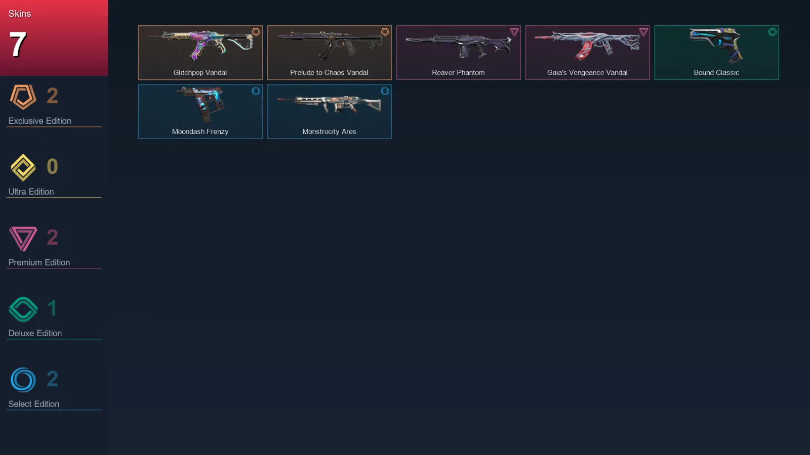 EU | Glitchpop Vandal | Prelude to Chaos Vandal | Reaver Phantom | Gaia's Vengeance Vandal | 7 Skin | 12 Agent | 14 Buddy | Lv35