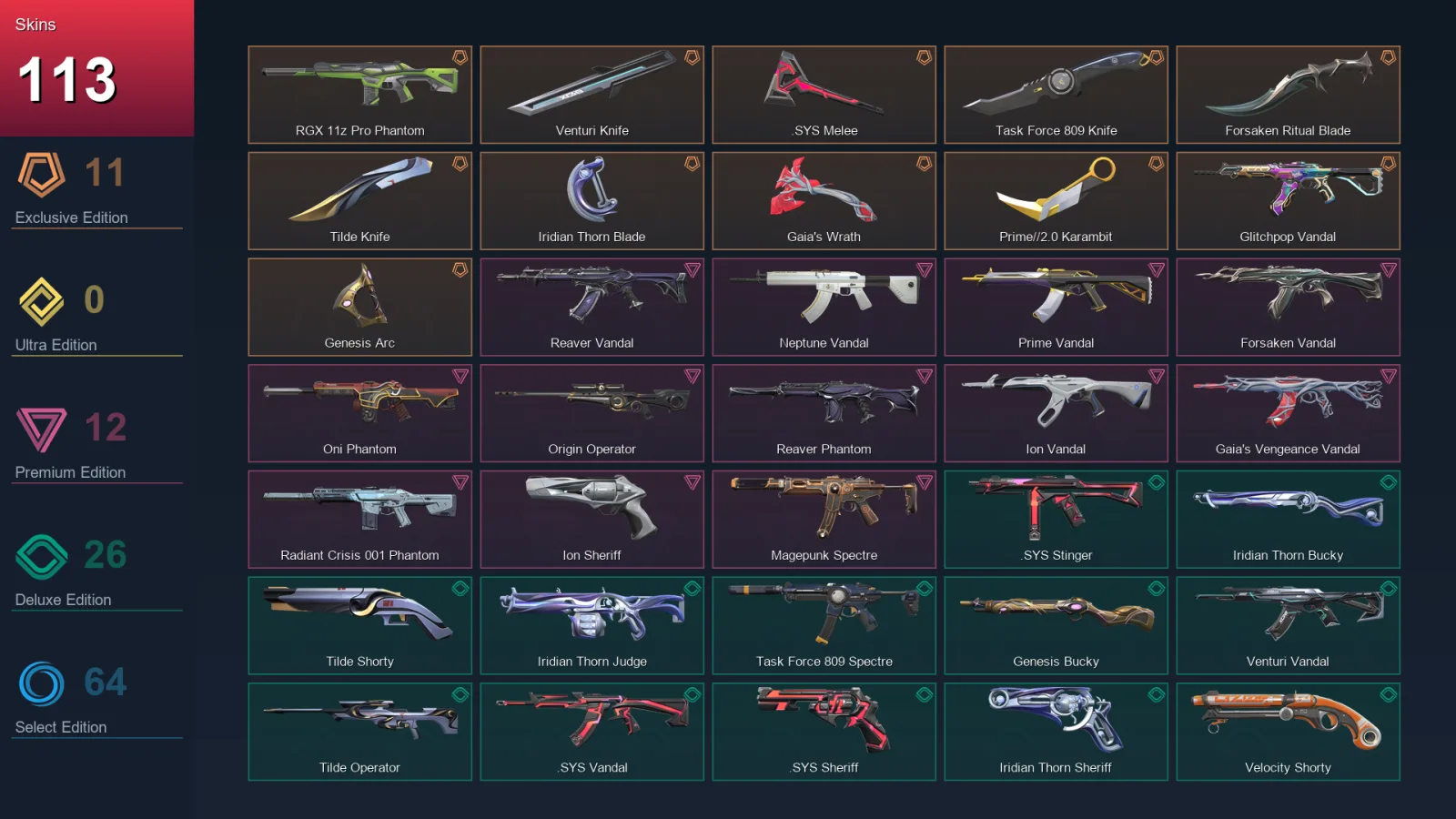 EU | Lv307 | Unranked | 113 Skin | 27 Agent | 123 Buddy — Valorant account