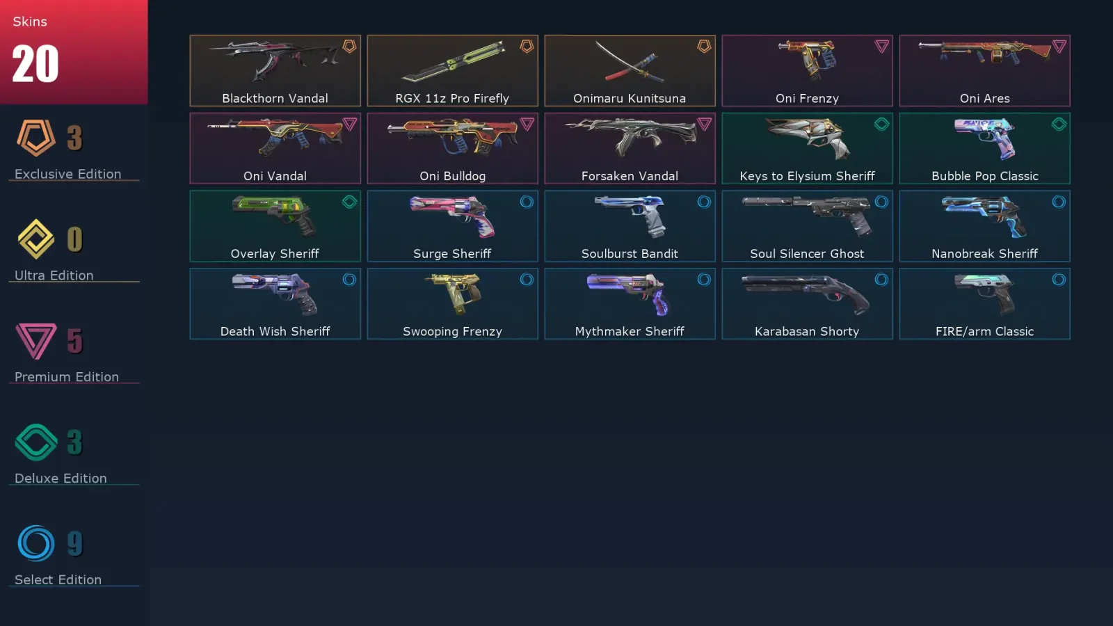 [Valorant] | EU | Level 239 | Diamond 1 | 29 Agents | 20 Skins