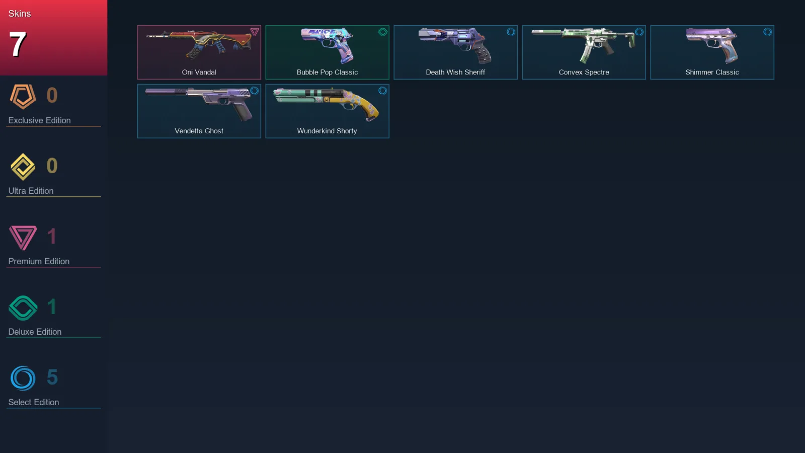 LA | Lv133 | Unranked | 7 Skin | 27 Agent | 52 Buddy