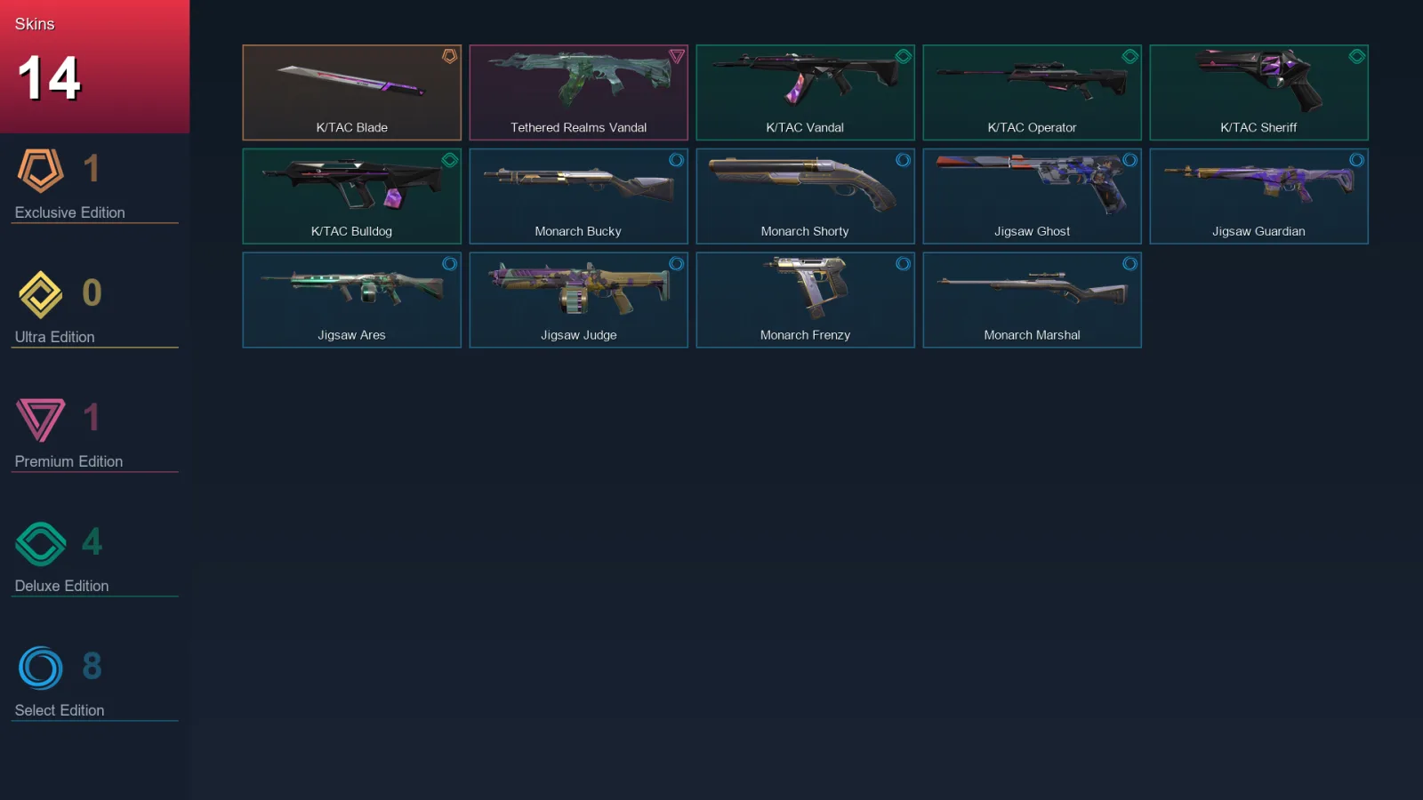 AP | Lv58 | Unranked | 14 Skin | 22 Agent | 32 Buddy