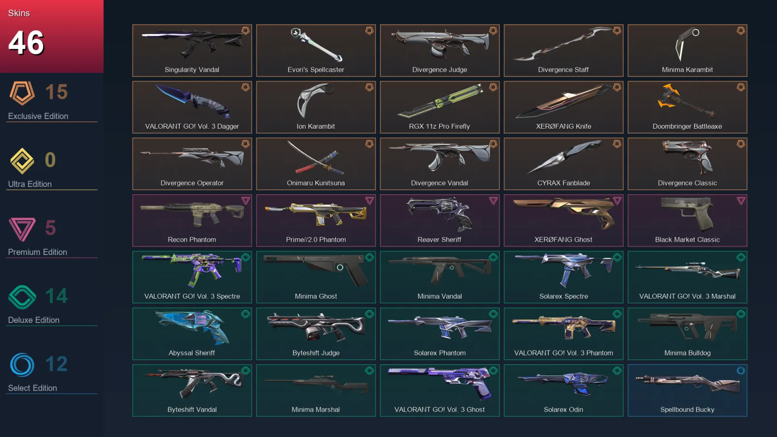 EU | Lv28 | Unranked | 46 Skin | 16 Agent | 24 Buddy