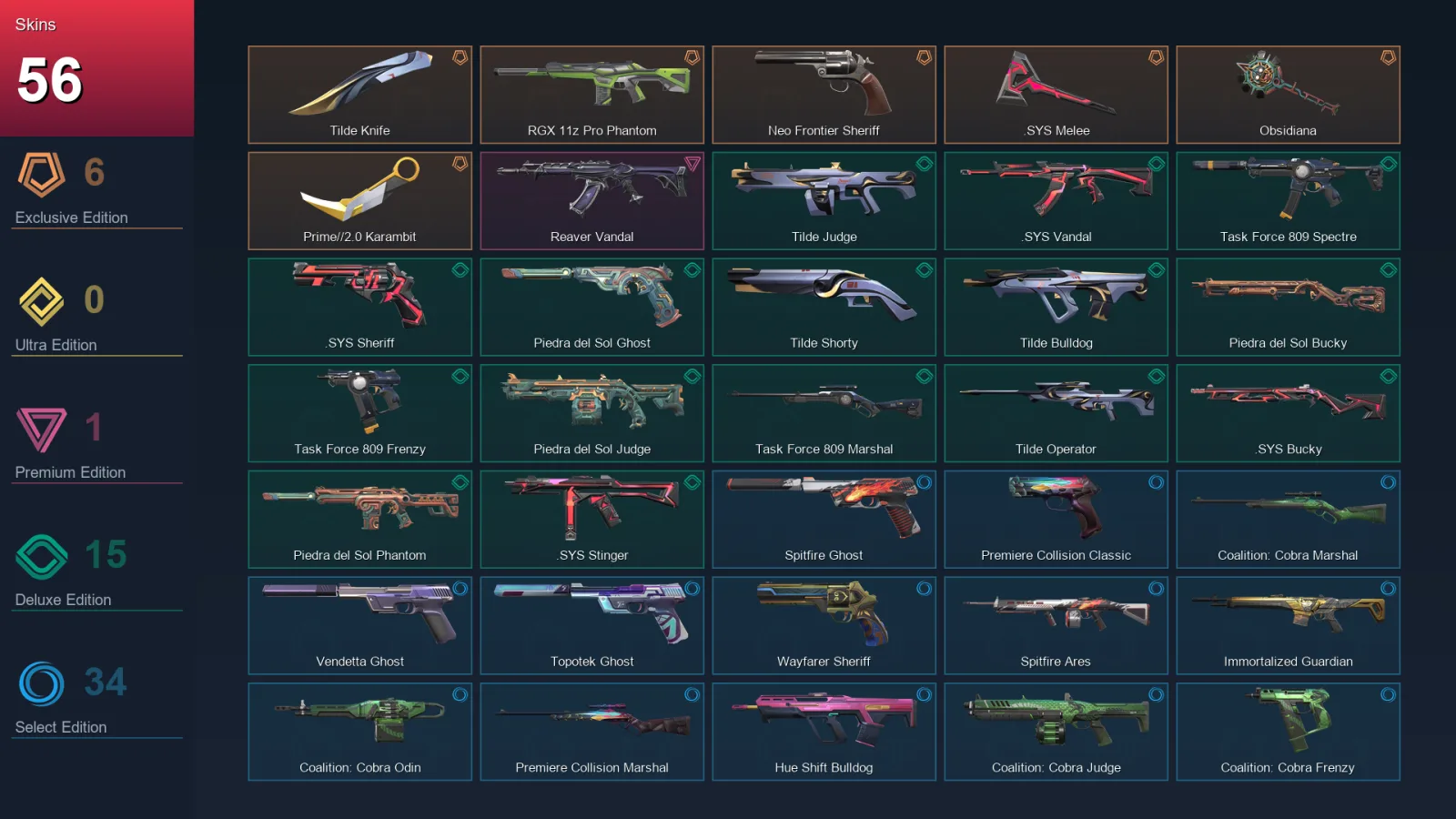 EU | Lv103 | Unranked | 56 Skin | 14 Agent | 55 Buddy