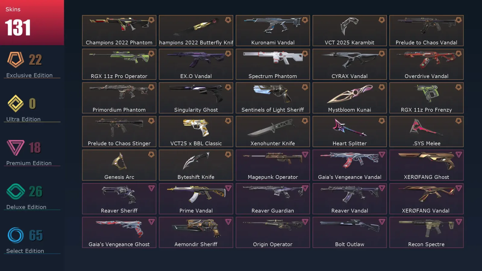 [Valorant] | EU | Level 500 | Diamond 3 | 29 Agents | 131 Skins — Valorant account