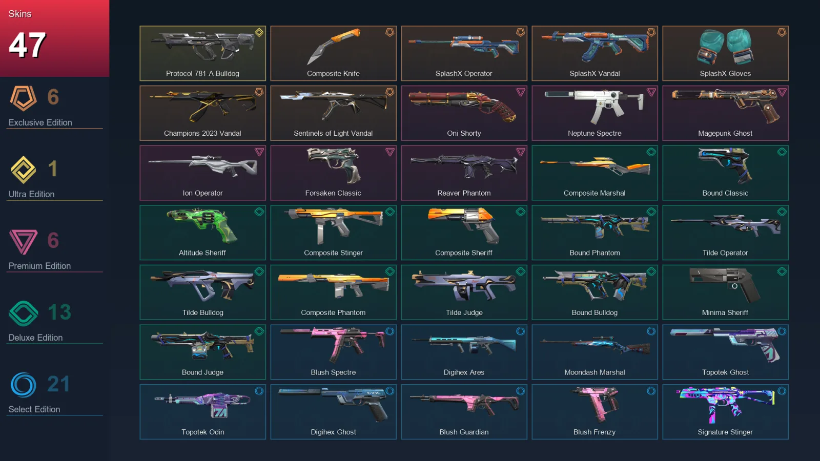 AP | Lv93 | Unranked | 47 Skin | 27 Agent | 54 Buddy — Valorant account