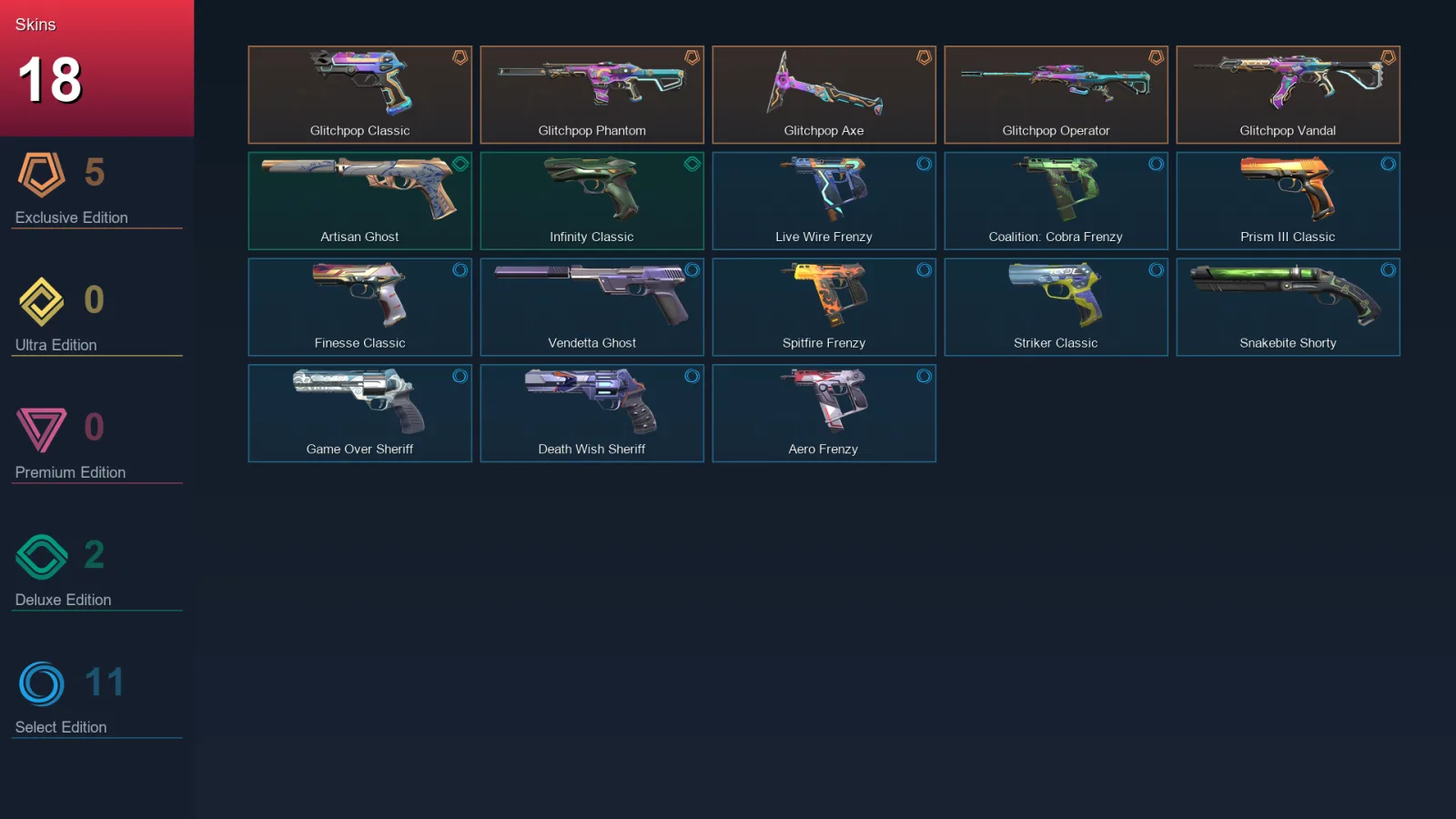 AP | Lv161 | Unranked | 18 Skin | 24 Agent | 71 Buddy — Valorant account
