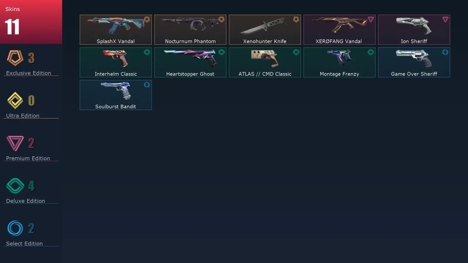 [Valorant] | EU | Level 182 | Gold 1 | 29 Agents | 11 Skins