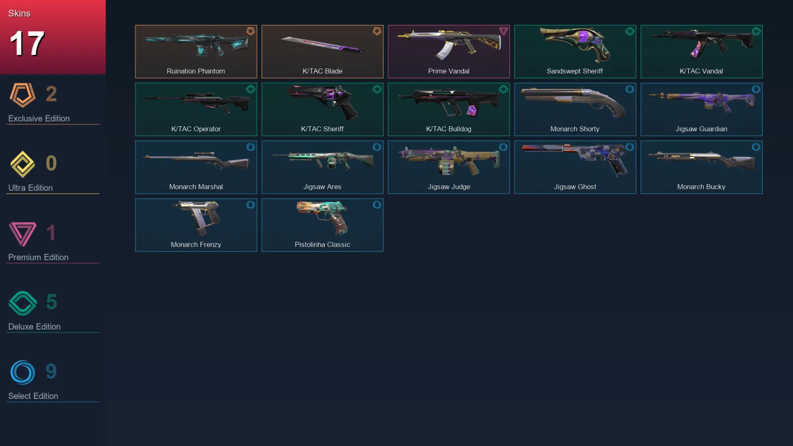 EU | Lv89 | Unranked | 17 Skin | 26 Agent | 56 Buddy