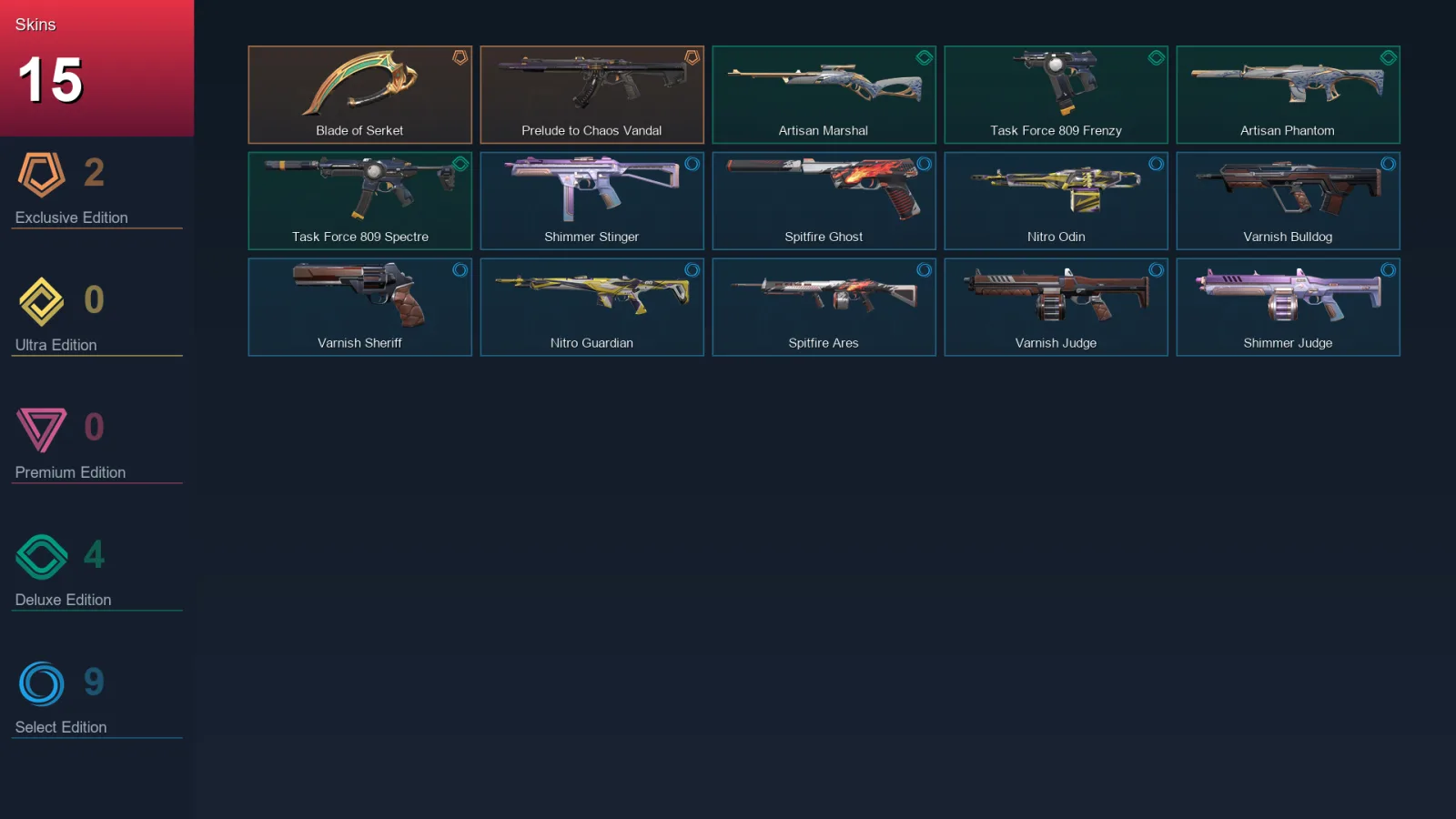 AP | Lv34 | Unranked | 15 Skin | 12 Agent | 19 Buddy