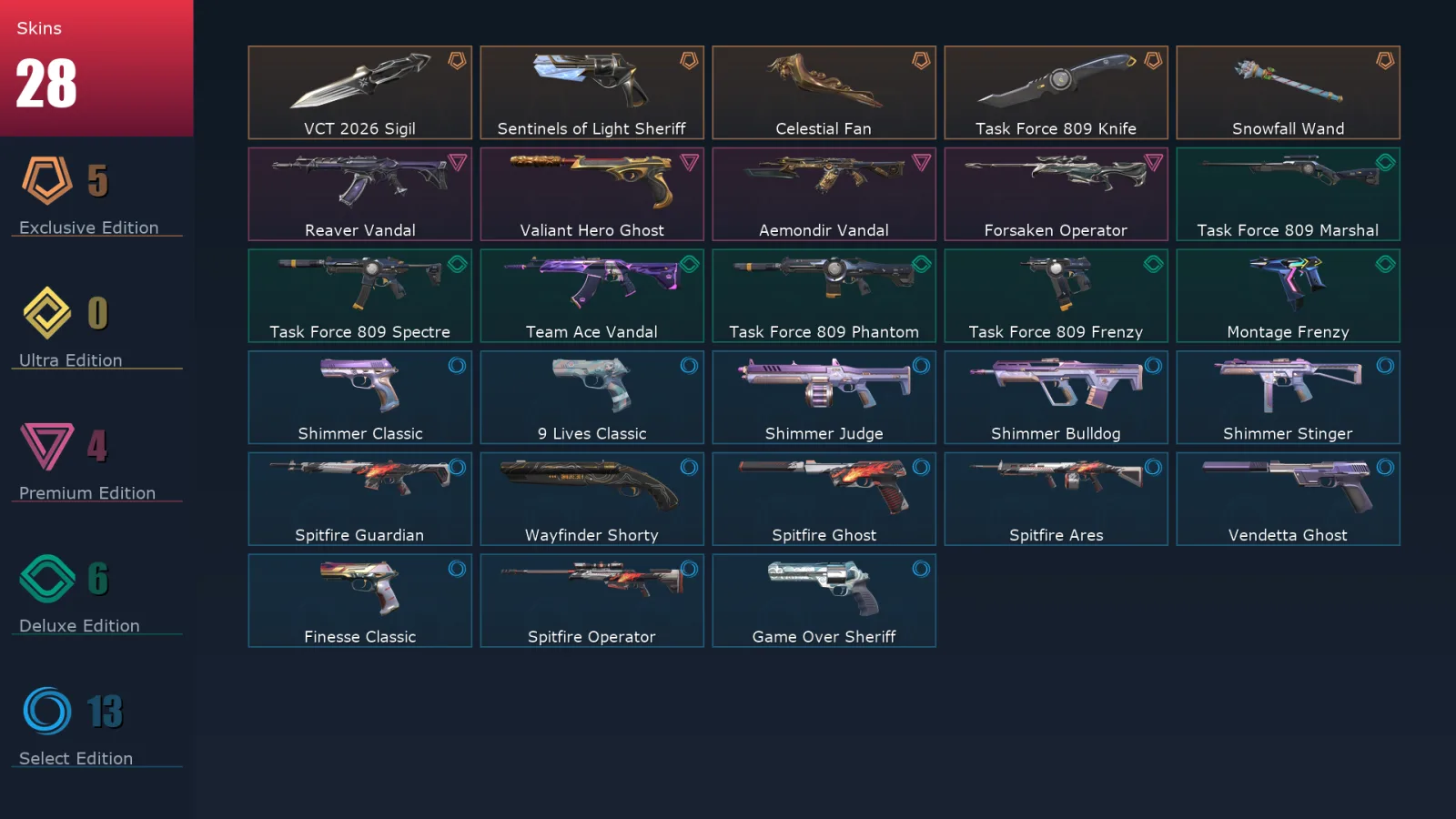 [Valorant] | EU | Level 155 | 28 Agents | 28 Skins