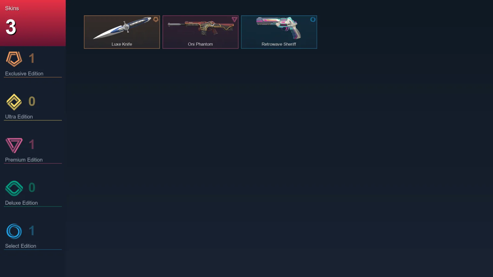 AP | Lv31 | Unranked | 3 Skin | 17 Agent | 13 Buddy