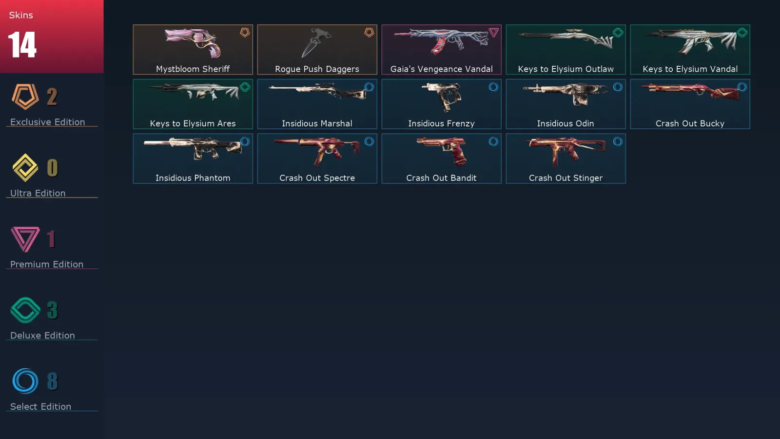 [Valorant] | EU | Level 27 | Platinum 3 | 9 Agents | 14 Skins — Valorant account