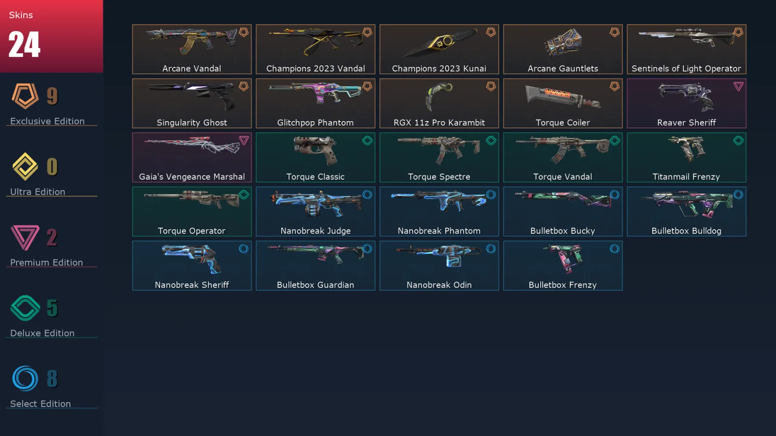 [Valorant] | EU | Level 71 | 28 Agents | 24 Skins