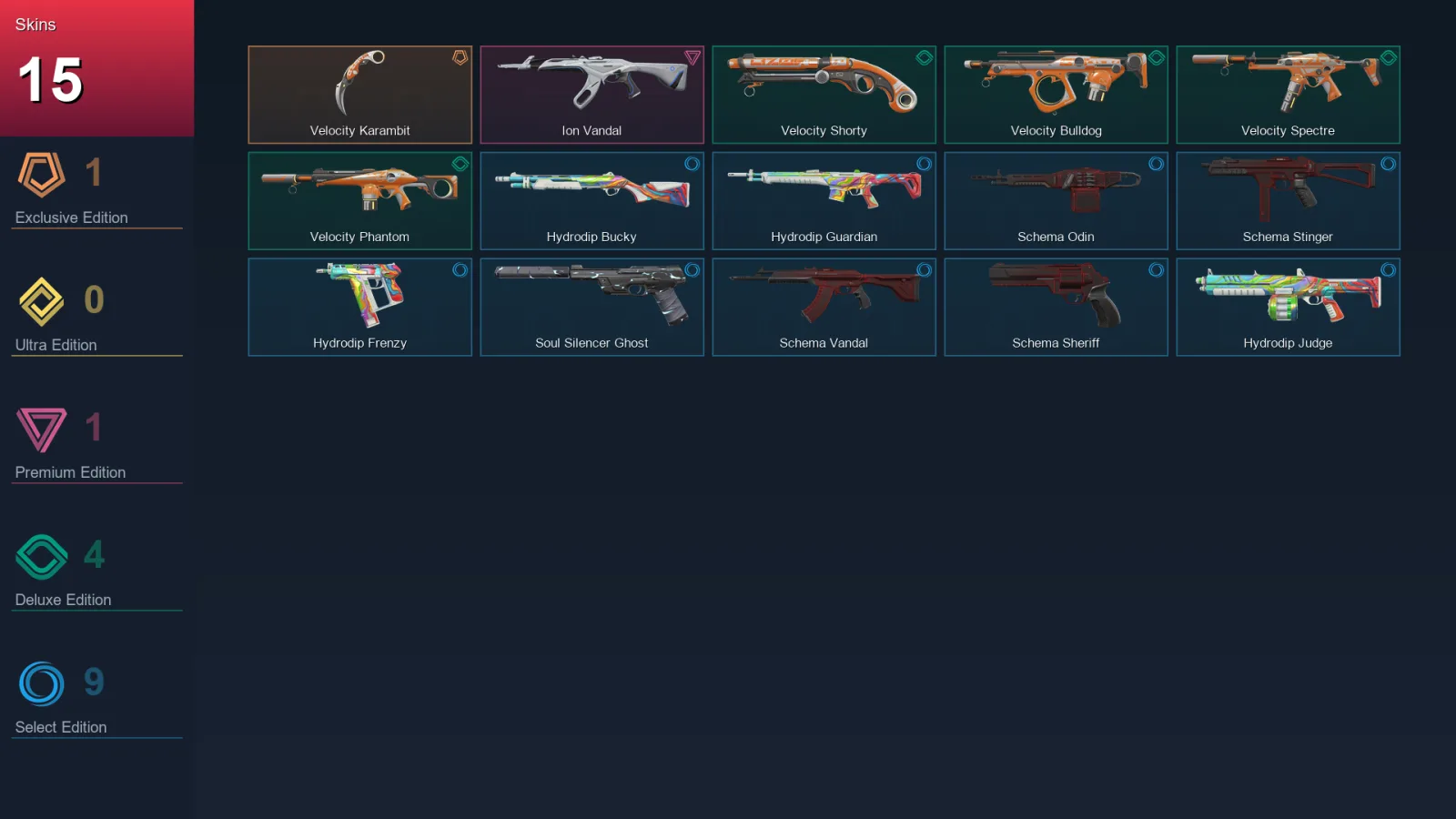EU | Lv38 | Unranked | 15 Skin | 13 Agent | 24 Buddy