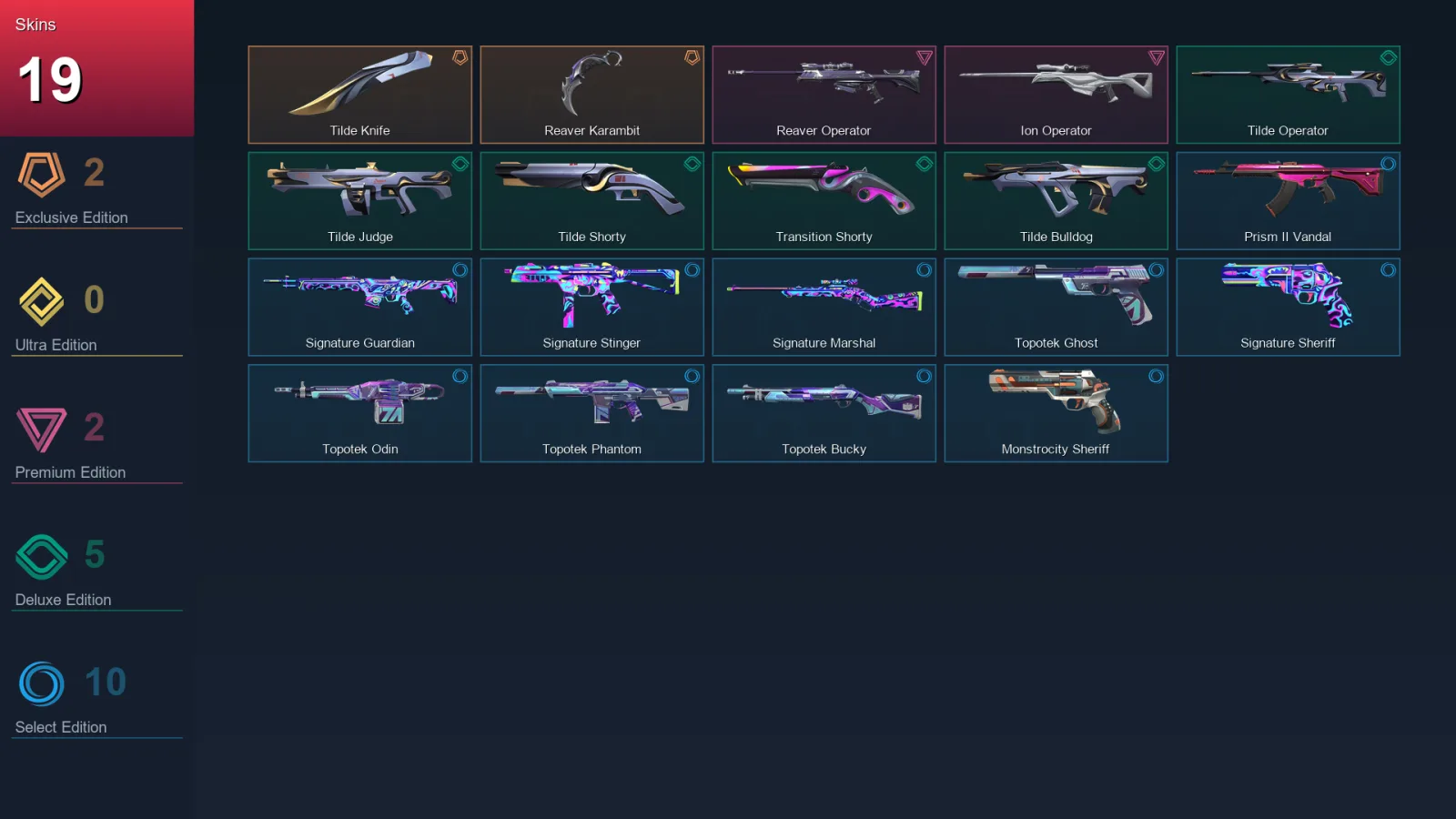 AP | Lv78 | Unranked | 19 Skin | 23 Agent | 28 Buddy