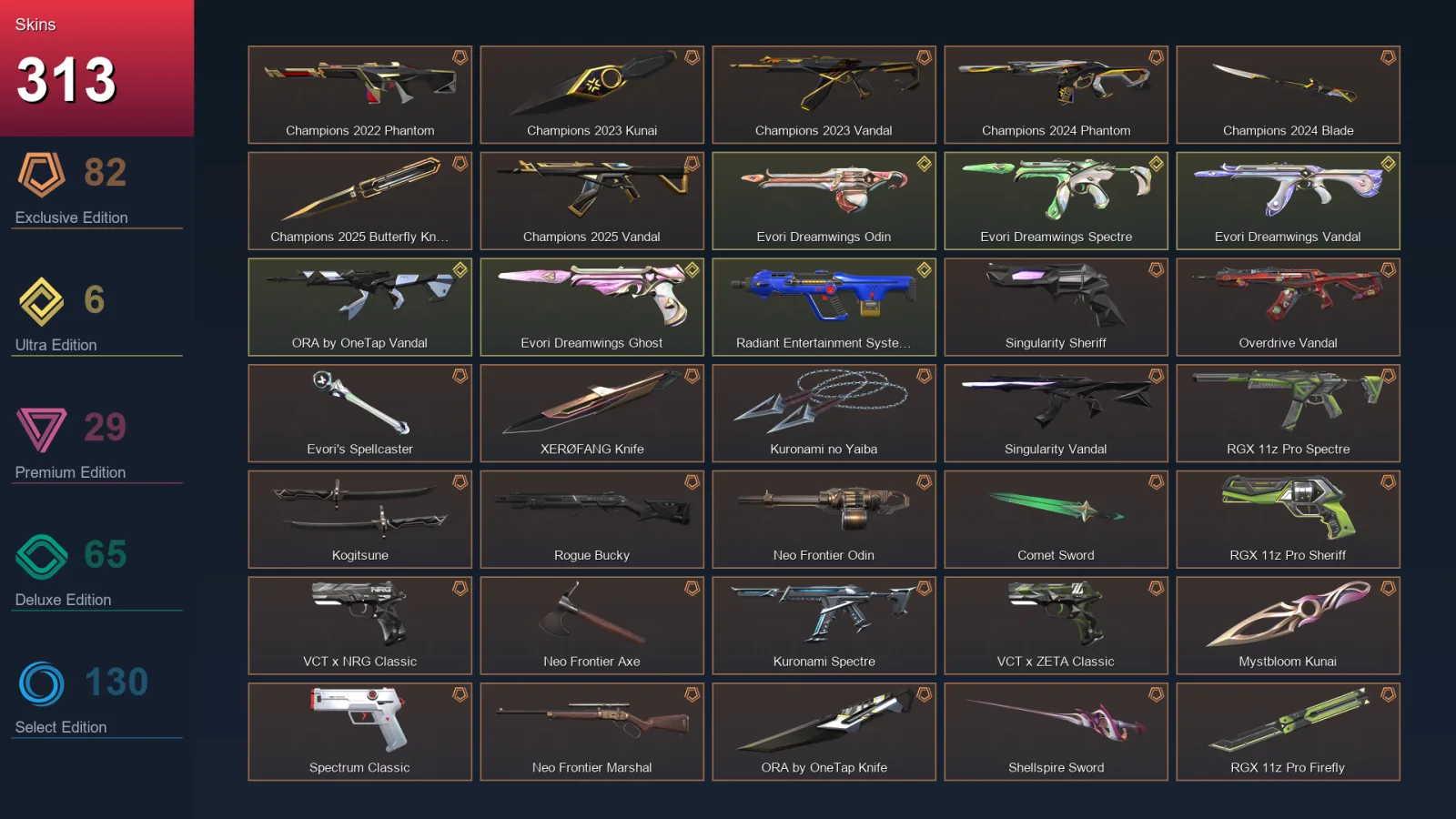 AP | Lv198 | Unranked | 313 Skin | 28 Agent | 214 Buddy